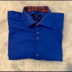 Stone Rose Red Rivet Collection Blue dress shirt